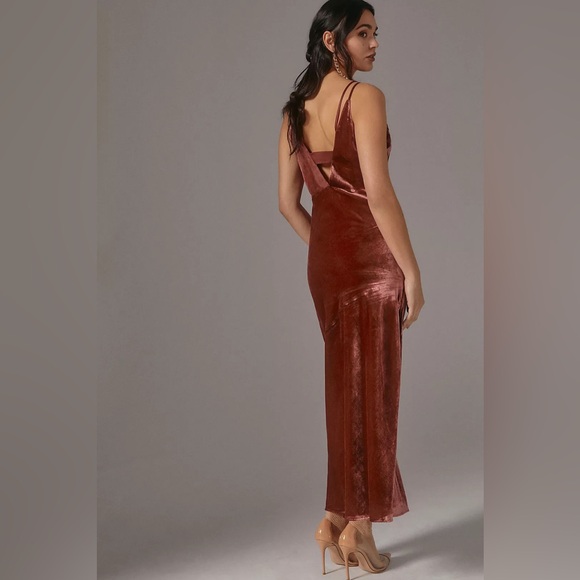 Anthropologie V-Neck Velvet Dress - Picture 3 of 9